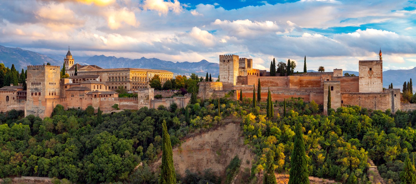 The Alhambra Palace of Granada from Almeria